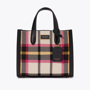 NWT Kate Spade New York Manhattan Museum Plaid Knit Jacquard Small Tote $348